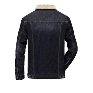 Người Đàn Ông Của Mùa Đông Giản Dị Mùa Đông Tops Lót Với Cashmere Ấm Denim Áo Khoác Bán Buôn Tùy Chỉnh Mens Lông Cừu Áo Khoác - Product Image 2