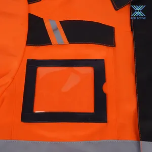 Camicia da lavoro di sicurezza ad alta visibilità con nastro riflettente