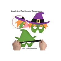 Masques d'Halloween en feutre pour enfants Cosplay Mascarade Party Eye Mask avec corde élastique Sorcière Citrouille Pirate Squelette Vampire Mask