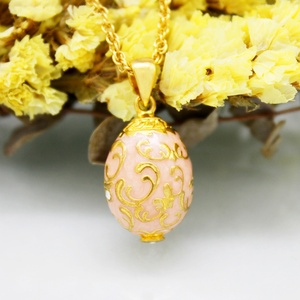 Joyería de las mujeres de Metal chapado en oro de moda de las niñas hechas a mano esmalte de Color ruso collar día de Pascua, <span class=keywords><strong>huevo</strong></span> de Fabergé <span class=keywords><strong>colgante</strong></span> - Product Image 6