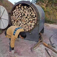 Horno de Carbonización Horizontal con Descuento, Máquina para Hacer Carbón Vegetal de Biomasa, Máquina Industrial para la Fabricación de Carbón