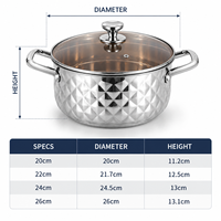 Ensemble de 8 ustensiles de cuisine en acier inoxydable avec couvercles en verre, base multicouche, durable, compatible lave-vaisselle, comprenant une marmite à soupe, un faitout et une cocotte