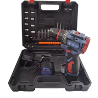 Perceuse électrique sans fil 18V, batterie lithium-ion, vitesse variable, perceuse à percussion, ensemble avec 2 batteries pour usage professionnel