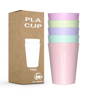 <b>Kids</b> Drinks 9Oz Daily Use Stackable Bpa-Free Plastic <b>Cup</b> Tumbler for Water Juice Milk Dishwasher Safe Neon Color - Product Image 1