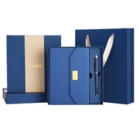 Agenda quotidien et mensuel personnalisé en cuir PU avec logo imprimé A5, carnet à couverture rigide, coffret cadeau