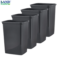 Poubelle carrée à ouverture supérieure en HDPE à parois épaisses, anti-odeurs, 50L-100L, 80L sans couvercle, pour la maison, le bureau, l'usage commercial et la salle de bain