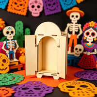 1 boîte à ombres en bois DIY pour la décoration du Jour des Morts, d'Halloween et la peinture artisanale