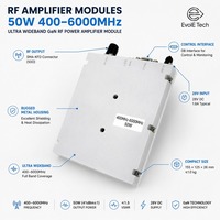 Module amplificateur de puissance RF linéaire GaN ultra large bande EvolE Tech EVOL-305 50W 400-6000MHz DC28V avec contrôle DB et sortie SMA-KFD faible