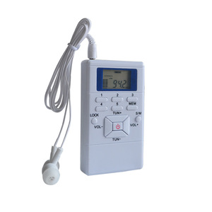 Radio FM portable avec écran LCD, alimentée par batterie, corps en plastique, plage de fréquences 64,0-108,0 MHz, mini stéréo pour utilisation AM/FM - Product Image 1