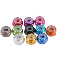Pièces métalliques usinées CNC, Pièce de tournage CNC en aluminium, Pièces usinées CNC sur mesure, Écrou de blocage hexagonal en aluminium M2-M8, Brochage CNC