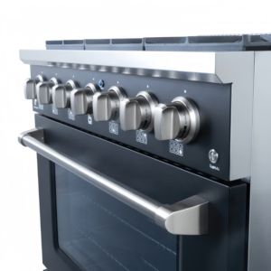 36 pouces. 5,5 Cu. Cuisinière à gaz autonome 6 brûleurs avec four à convection en acier inoxydable pour cuisine domestique - Product Image 1