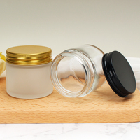 Pot de bougie en verre noir mat ambre de basse quantité minimale de commande 100ml récipient de crème cosmétique vide avec couvercle pour boîte d'emballage de noël