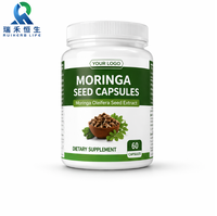 Capsules de graines de Moringa pour le bien-être des adultes, riches en nutriments végétaux, soutien quotidien à la vitalité, fabrication OEM