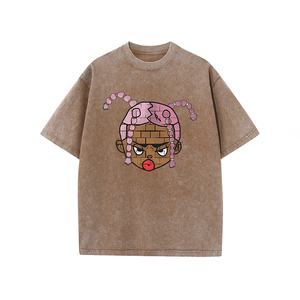 เสื้อยืดแบบสวมหัวผ้าฝ้ายแท้รุ่นเฮฟวี่เวทสำหรับผู้ชายผู้หญิงโอเวอร์ไซส์พิมพ์ลายศิลปะหัวใหญ่ออกแบบได้ตามต้องการ - Product Image 3