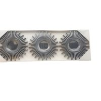 Ensemble de miroirs muraux 3-en-1 multi-motifs en plastique ajouré, style Art Déco de luxe, ton bronze rétro, pour appartement et salon