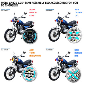 YAYE 5.75 pollici GN125 giallo bianco LED accessorio teschio rosso moto abbagliante anabbagliante DRL faro con lente ottica - Product Image 6