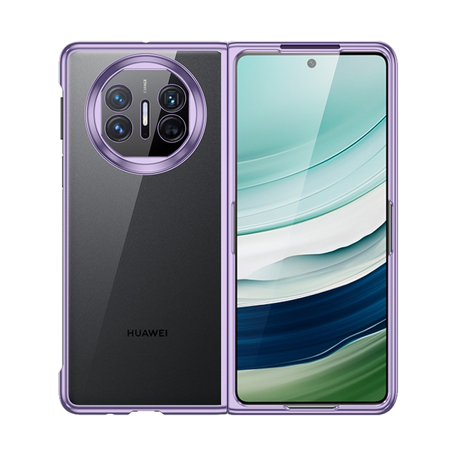 360 Full Cover Electroplate Transparent clear PC Fold Phone case for Huawei Mate X5 case