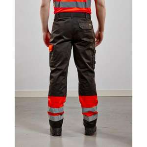 BLAKLADER - 158418605599C50 Hi-Vis <b>trousers</b> Red/<b>Black</b> - EAN 7330509373941 HI-VIS <b>WORKWEAR</b> - Product Image 3