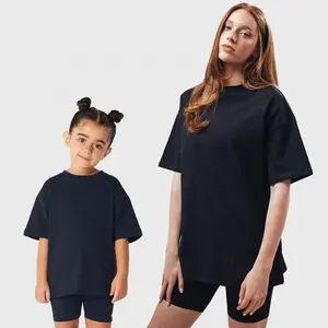 夏季套装女式2pcs服装超大t恤短裤套装夏季妈妈和女儿服装