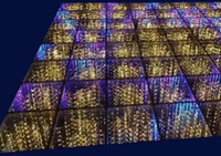 Plancher de danse Abyss à effet miroir magique 3D contrôlé par DMX512, style Starlight Shining, classé IP65, équipement de scène LED RGB pour fêtes
