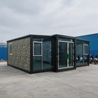Casa Contenedor Prefabricada, Apartamento Modular de Acero, Diseño Moderno, Expandible, con Baño y Cocina, para Campamentos en Obras de Construcción
