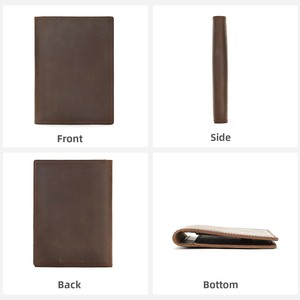Portefeuille vintage en cuir Crazy Horse, porte-<span class=keywords><strong>passeport</strong></span> en cuir véritable, étui multifonctionnel pour documents de voyage et cartes, porte-<span class=keywords><strong>passeport</strong></span> d'embarquement - Product Image 3