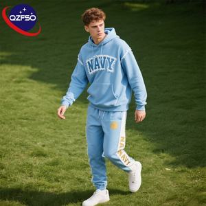 QZFSO Manufacturer Print Cut Hem <b>Top</b> <b>Sweat</b> Pant <b>Men</b> Jogger Sets Outfits Cut Raw Hem <b>Top</b> Flare Stacked Tracksuit - Product Image 1