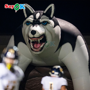 Sayok PVC <span class=keywords><strong>Inflatable</strong></span> Husky Đường Hầm Trò Chơi Bóng Đá <span class=keywords><strong>Inflatable</strong></span> Linh Vật Đường Hầm - Product Image 3