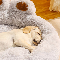 Lit pour chien de compagnie toutes saisons forme de patte longue peluche lit chaud pour chat coussin confortable et confortable pour chiot grand lit pour chien