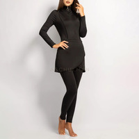 Burkini personnalisé une pièce, maillot de bain modeste avec jupe-cape, pantalon, manches longues, col montant, fermeture éclair intégrale, tenue de plage pour femmes musulmanes, ensemble 3 pièces