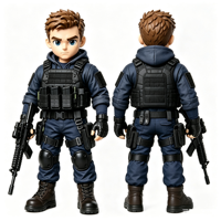 Figurines d'action militaires en PVC personnalisées ODM OEM, modèle de soldat de l'armée, jouet de collection style Q pour la vente en gros
