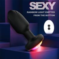 Rotierender Vibrations-Analplug mit Leuchtender Basis 7-Gang Fernbedienung & APP-Steuerung - Liebevoll Gefertigte Analtoys aus Flüssigsilikon von Sex Toy Factory