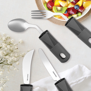 Thích ứng Flatware sets sets cho thuận tay phải người sử dụng dao kéo Viện trợ công cụ cho phục hồi chức năng người già khuyết tật linh hoạt nhựa kim loại - Product Image 1