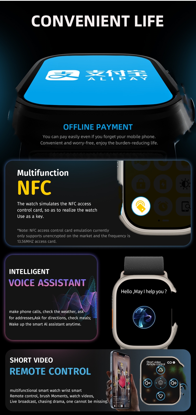 HW8 Ultra Smart watch 8 Wireless charger GS8 reloj inteligente S8 Max N8 H10 Ultra Series 8 With NFC HW8 Ultra smartwatch