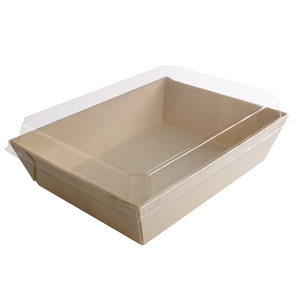 Biodegradable Disposable Custom Takeaway Togo Wooden Food Container Charcuterie Cheese Boards Sushi Covered Tray Packaging Box