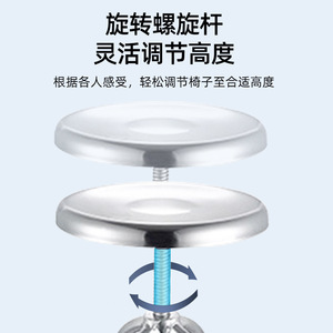 Tabouret rond en acier inoxydable Hongchao, hauteur réglable, pour laboratoire, chaise de bar avec mécanisme de levage en spirale - Product Image 2
