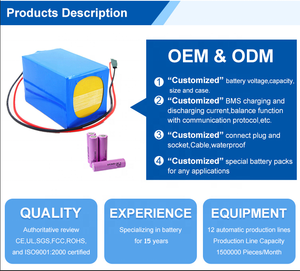Batería de litio recargable de ciclo largo para patinete eléctrico, 3,7 voltios, 60V, 30Ah, 72V20ah - Product Image 5