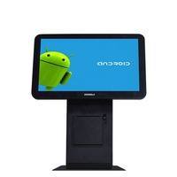 ZHONGJI Caisse enregistreuse tout-en-un à écran tactile de 15,6 pouces, système POS à double écran basé sur Android, Bluetooth 5.2, Wi-Fi 6 pour restaurant