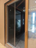 Porte coulissante en bois et aluminium, gain de place, avec isolation thermique, quincaillerie allemande, design moderne pour chambre et extérieur
