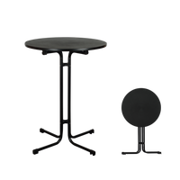 Table de bar pliante en plastique pour cocktail ronde haute blanche amovible portable pour l'extérieur en gros