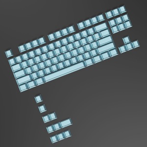 Teclas PBT para Womier, 97 teclas, acabado mate azul transparente, diseño en inglés - Product Image 2