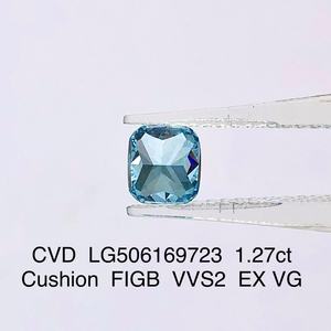 Diamantes Azules Cultivados en Laboratorio de 1 Quilate, Corte Cojín, Claridad VVS, Diamantes Azules CVD Creados en Laboratorio - Product Image 3
