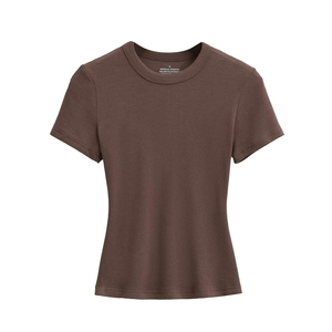 T-<span class=keywords><strong>shirt</strong></span> d'été OEM personnalisé pour <span class=keywords><strong>femme</strong></span>, coupe ajustée, manches courtes, respirant, en coton Dobby, imprimé sérigraphié, vente en gros - Product Image 4