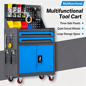 Armoire à outils en acier à double porte, armoire de rangement robuste avec serrure, étagères réglables pour garage, atelier, réparation automobile - Product Image 6