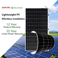 Panel Solar Flexible de 48v con Forma Personalizada, 400w 500w 520w 550w, Monocristalino, IP68, Paneles Flexibles Impermeables para Techos Comerciales