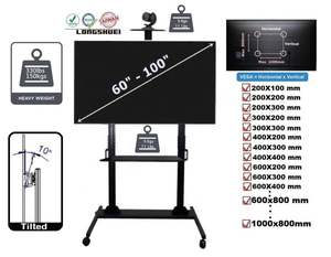 100" <b>floor</b> <b>TV</b> <b>stand</b> <b>TV</b> cart for home - Product Image 3