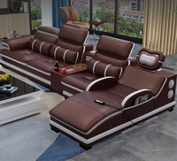 Neues Modernes L-förmiges Smartes Ausziehbares Konvertierbares Massage-Sofa Wohnzimmermöbel Echtleder-Sofa für Schul- und Parknutzung