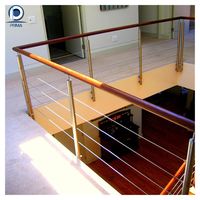 Système de garde-corps d'escalier intérieur personnalisé, garde-corps moderne en câble d'acier inoxydable pour la maison, les restaurants et les villas