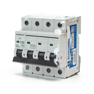 Disjoncteur miniature 4 pôles, 25 A, courbe C, gris, idéal pour protéger les circuits électriques et prévenir les surcharges. - Product Image 2