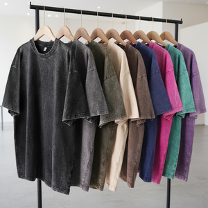 Camiseta Oversize <span class=keywords><strong>de</strong></span> Algodón <span class=keywords><strong>Peinado</strong></span> Lavado Estilo Americano <span class=keywords><strong>de</strong></span> 230g, Manga Corta, Ajuste Holgado, Hombro Caído, Marca <span class=keywords><strong>de</strong></span> Moda - Product Image 1